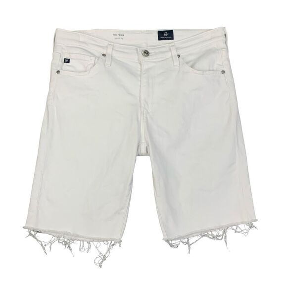 Adriano Goldschmied AG Shorts Womens 27 White Prima Cigarette Leg Cut Off *READ - Picture 1 of 14